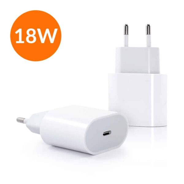 Chargeur Usb TYPE-C 18W blanc-gris compatible Apple-Samsung-Xiaomi-Oppo