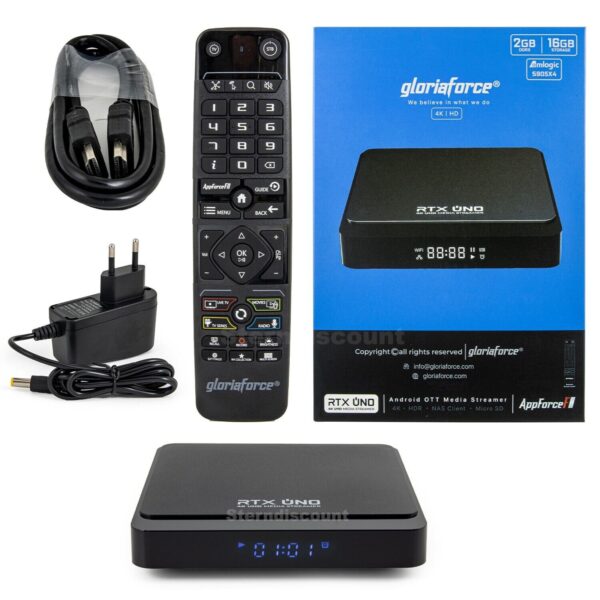 Gloriaforce RTX UNO 4K UHD 2 Go ram DDR3 16Go rom android 11
