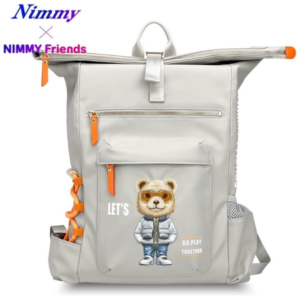 Sac à dos backpack pour ordinateur portable Nimmy Cool&Cute 2.0 Bear, gris