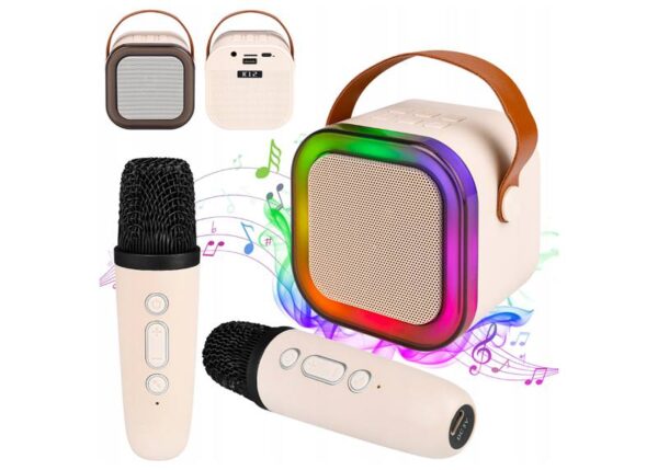 KIT KARAOKÉ PORTABLE BLUETOOTH RGB - 2 MICROS