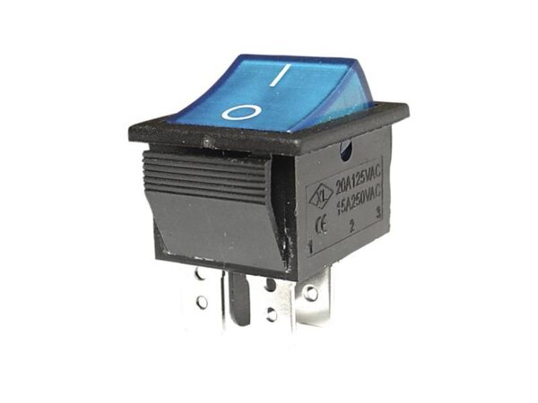 Interrupteur MK 621, grand modèle bleu lumineux