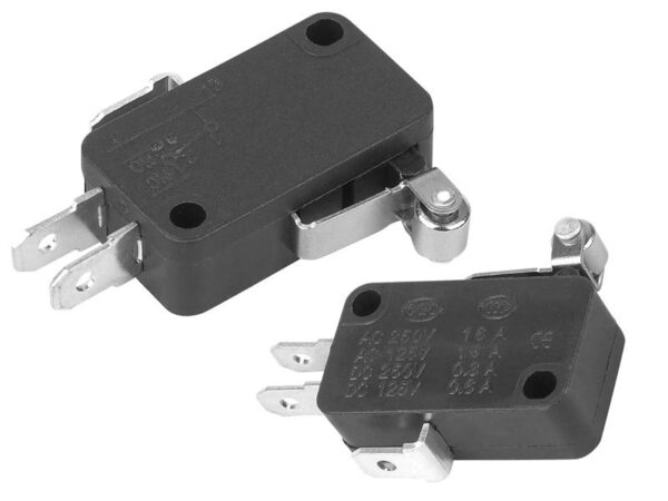 Microinterrupteur VS15N05-1C Rohs L=12mm+roue, 15A 250VAC, NO+NC, 00657.