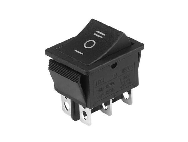 Interrupteur C1570 ALBB, 3 positions, stable 2p, 16A/250V AC, 2* ON-OFF-ON.