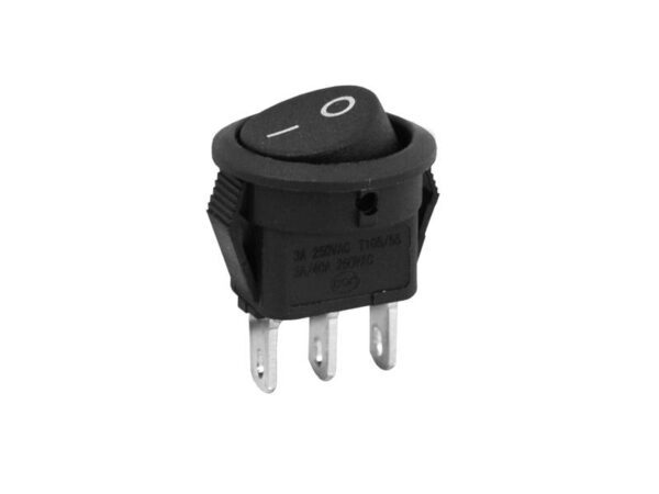 Mini interrupteur à bascule rond 3A 250V 3 broches HQ LECI.
