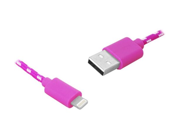 Câble USB PS pour iPhone, 1 m, rose.