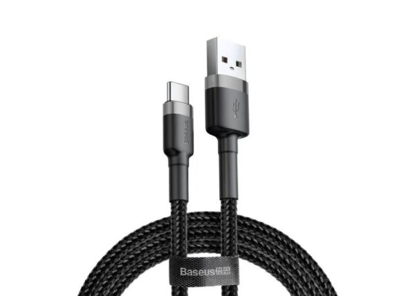 Baseus Cafule USB - Câble USB-C 0,5 m 3 A gris-noir