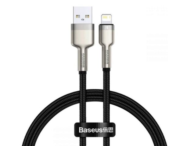 Câble Baseus Cafule Métal USB - Lightning 0,25 m 2,4 A Noir