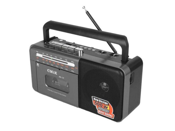 Radio portable PS MK-137, FM, cassette, Bluetooth, USB, carte TF, 2 batteries 18650