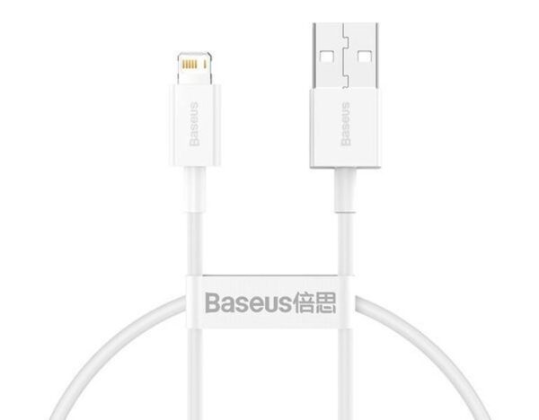 Câble Baseus Superior USB - Lightning 0,25 m 2,4 A Blanc