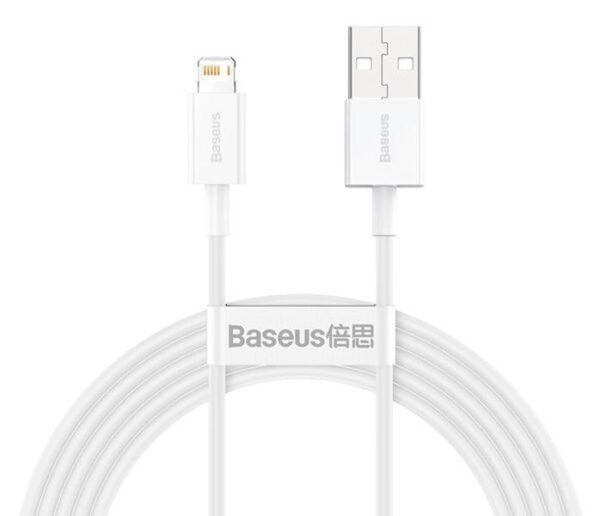 Câble Baseus Superior USB - Lightning 2 m 2,4 A Blanc