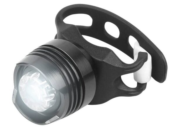 Éclairage avant LED 1W pour vélo/trottinette avec sangle en silicone, noir LTC