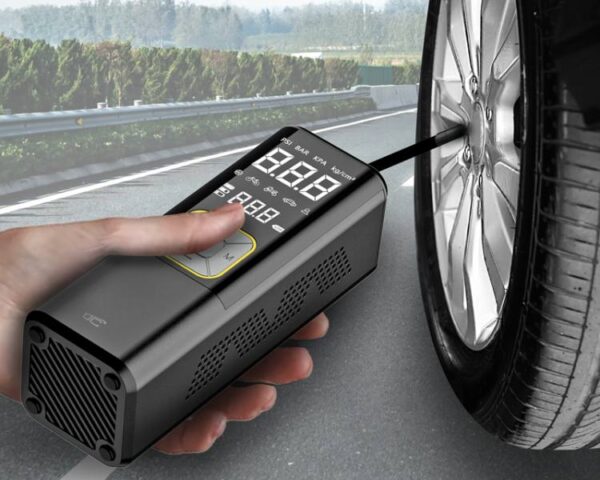 Pompe électrique LTC pour vélo/voiture avec compresseur, lampe torche et écran LCD