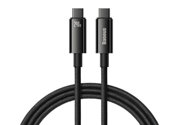 Câble de charge rapide Baseus Tungsten PD USB-C vers USB-C 3 m 240 W Noir