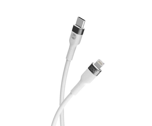 Câble USB-C-Lightning flexible Forever 2 m 20 W blanc