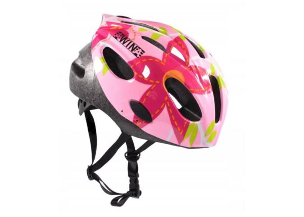 Casque de vélo enfant AWINA by MOON, rose à fleurs, taille M