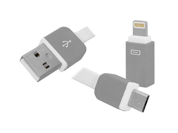 Câble PS USB - iPhone/microUSB 2 en 1.