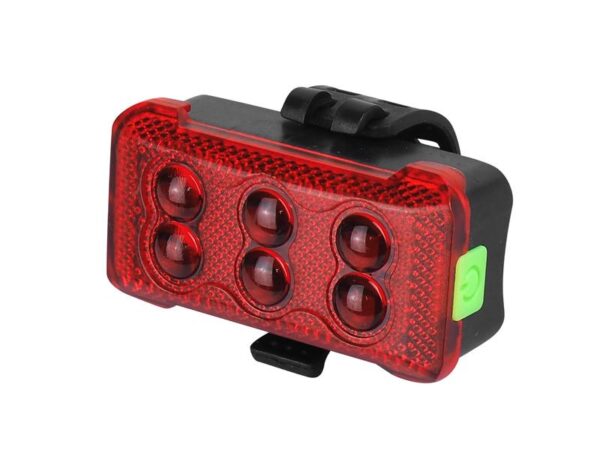 Feu arrière de vélo à 6 LED, 2 piles AAA