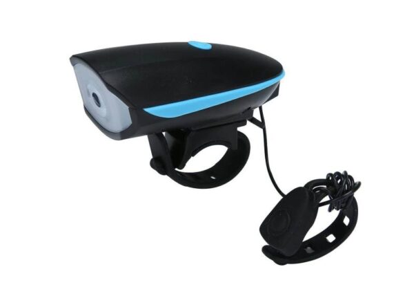 Lampe de vélo 6W avec batterie + panneau solaire + sonnette, chargeur USB-C