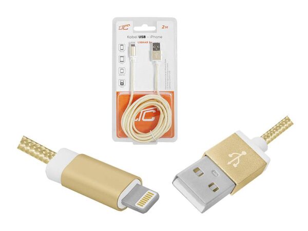 Câble USB PS - iPhone 2m, or.