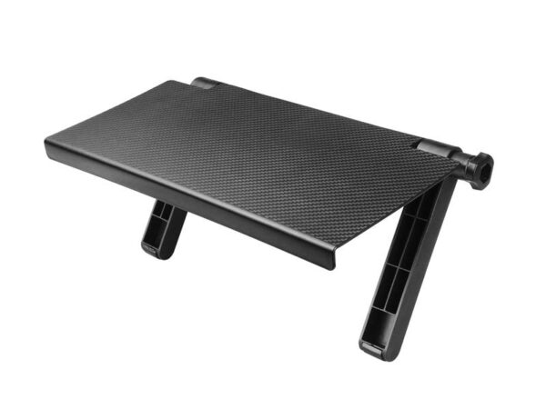 Étagère en plastique pour décodeur TV.