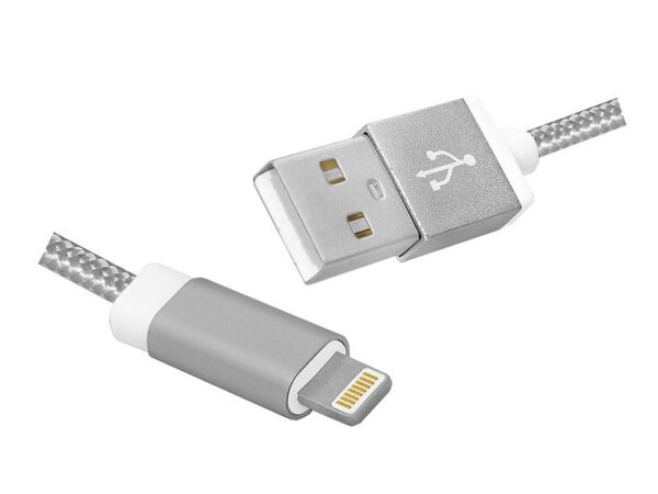 Câble USB PS - iPhone, 1 m, argent.