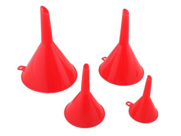 Ensemble de 4 entonnoirs en plastique.