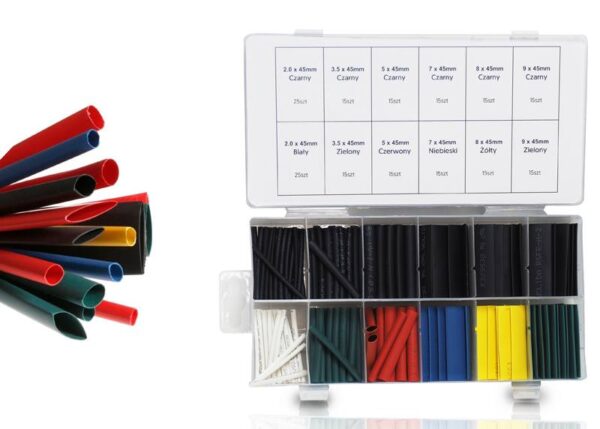 ENSEMBLE DE 200 GAINES THERMORÉTRACTABLES COLORÉES (BOÎTE)