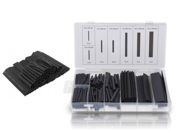 ENSEMBLE DE 200 GAINES THERMORÉTRACTABLES NOIRES