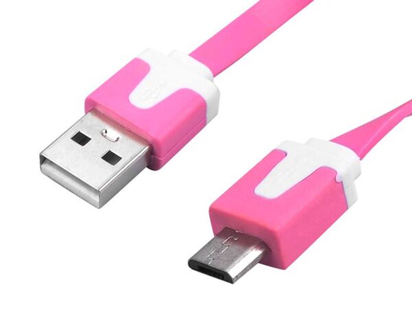 Câble PS USB-micro USB rose plat