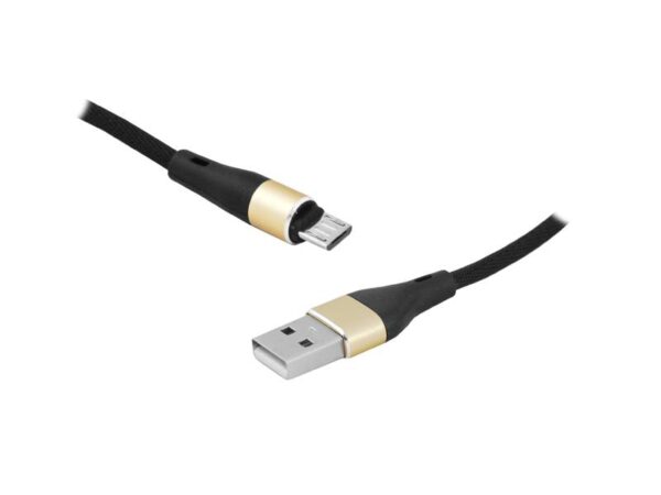 Câble PS USB - microUSB 1 m tressé noir