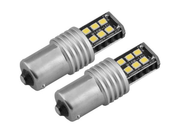 PS LED AMIO CANBUS 15SMD 2835 7,5W 1156 (P21W) Blanc 12V/24V, lot de 2 pièces.
