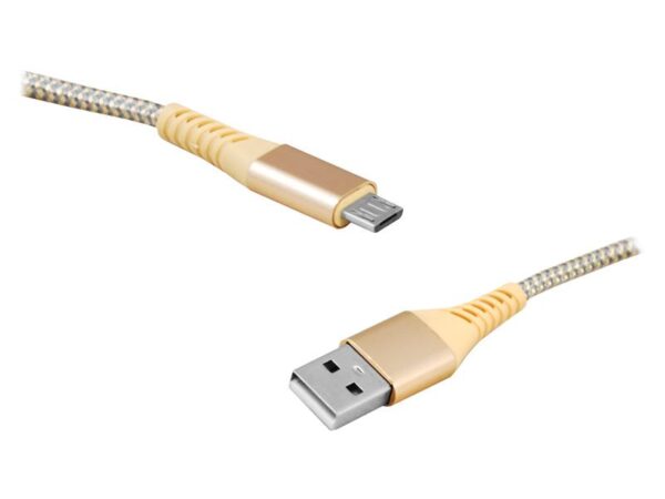 Câble PS USB - microUSB 2 m plaqué or