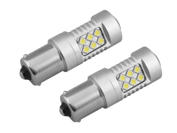PS LED Amio Canbus 24 x SMD 3030, 1156 (P21W), Blanc, 12V/24V, lot de 2 pièces.