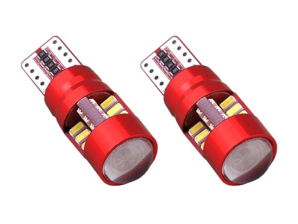 PS LED Amio Canbus 27 x SMD 3014, T10e (W5W), blanc, 12V/24V, lot de 2 pièces.