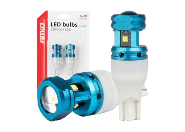 Lot de 2 ampoules LED PS AMIO CANBUS T15 W16W 4SMD 1860XS blanches 12V/24V