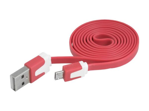 Câble micro USB PS, rouge, plat.