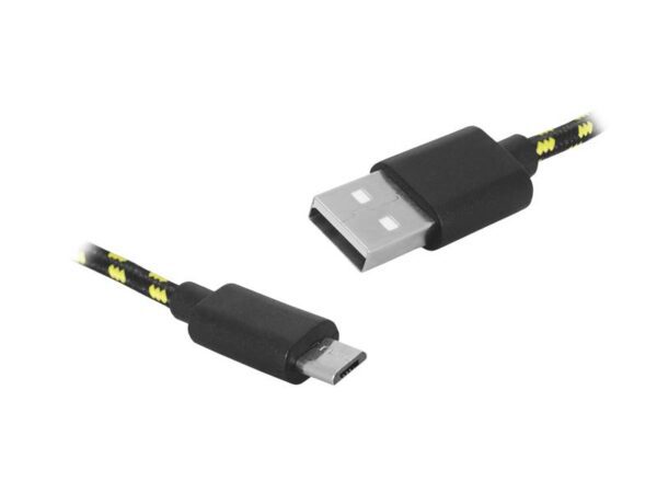 Câble PS USB-microUSB 1 m tressé noir