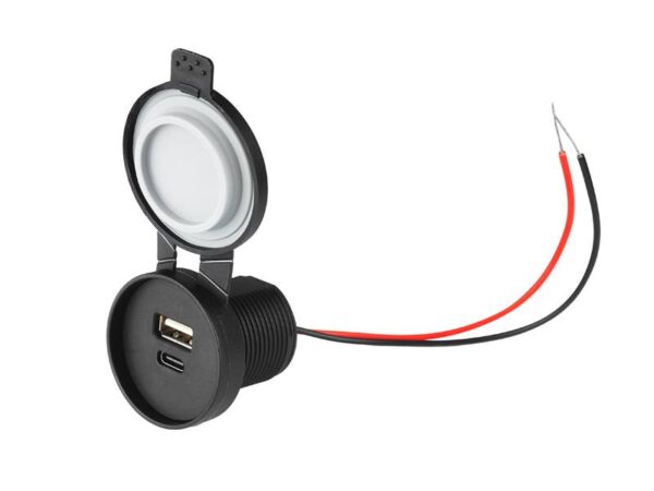 CHARGEUR DE VOITURE INTÉGRÉ USB-A + TYPE-C 3,1 A IP67