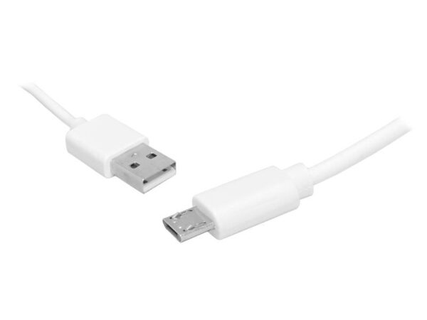 Câble PS MicroUSB 1 m, blanc, charge rapide.