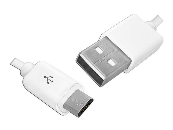 Câble PS USB-microUSB, 1 m, blanc.