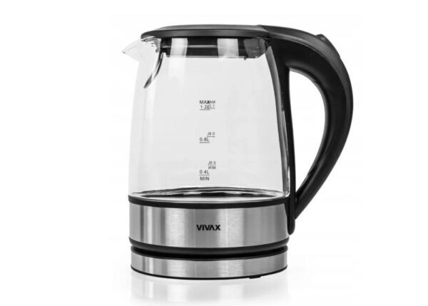 BOUILLOIRE DE SÉCURITÉ VIVAX 1,2 L 1630 W ACIER/VERRE