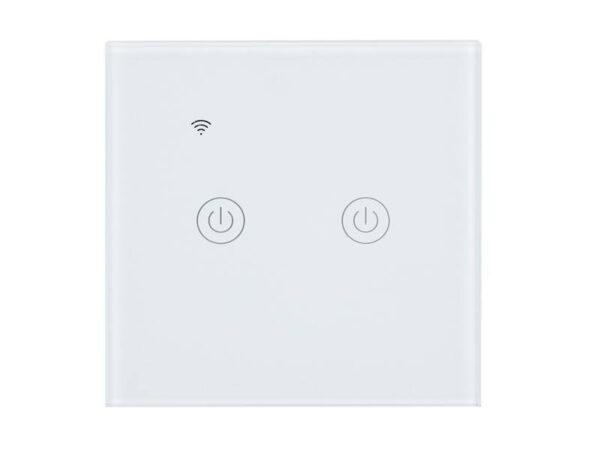 Wi-Fi et interrupteur tactile, panneau double verre, blanc.