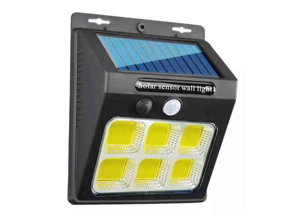 Lampe murale solaire LTC 6xCOB, 6W avec détecteur de mouvement, détecteur crépusculaire et batterie 1200mAh