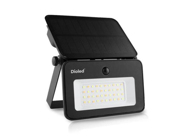 Projecteur LED 50W 4000K 400lm AVEC PANNEAU SOLAIRE EN ALUMINIUM.