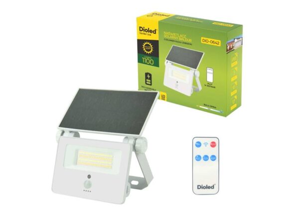 Projecteur solaire LED DIOLED 1100 lm Baldur/Z+S avec télécommande blanche