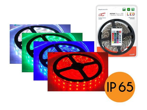 Kit PS : Guirlande LED RGB IP65, 300 diodes SMD5050, 5 m + contrôleur + alimentation, RGB.