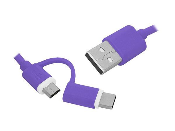 Câble PS USB - USB Type-C / microUSB 2 en 1