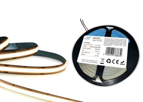 Bande LED COB PS IP20 3000K 1500lm/m 14,4W/m Rouleau de 5m 24V