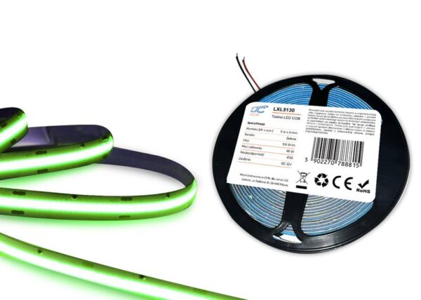 Bande LED COB PS IP20 verte 48 W 9,6 W/m rouleau de 5 m 12 V