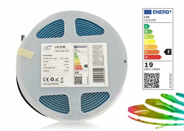 Bande LED PS COB IP20 RGBW 14 W/m, rouleau de 5 m, 24 V